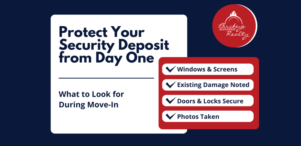 Move-in checklist for renters highlighting inspection items like windows, locks, and existing damage to help protect a security deposit