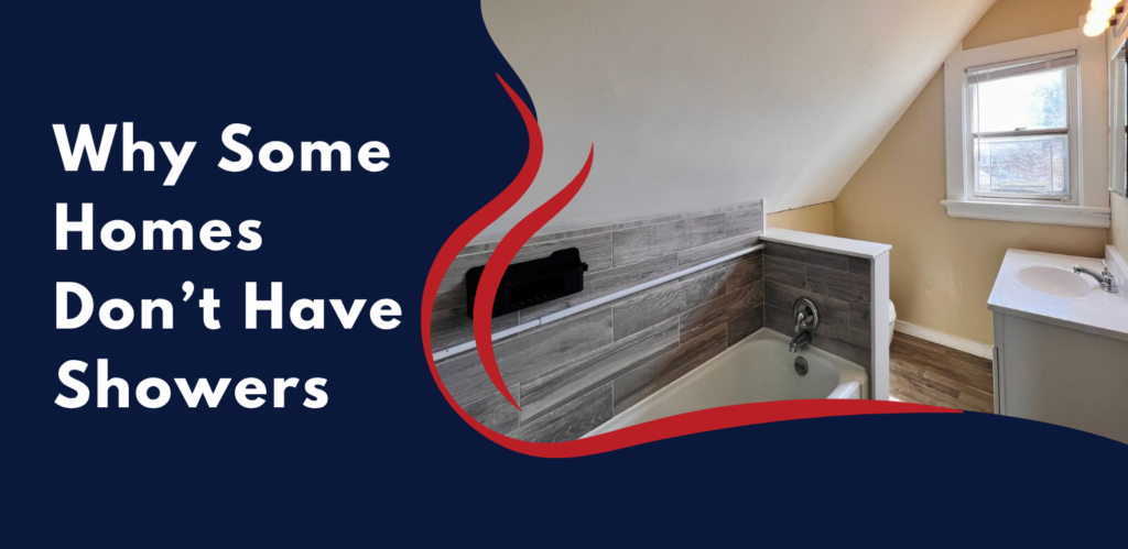 Older home bathroom with a bathtub but no shower, illustrating why some homes may not have showers