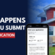 Graphic for an article explaining what happens after submitting a rental application. The image features a rental home, a smartphone displaying an online rental application, and the headline "What Happens After You Submit an Application.