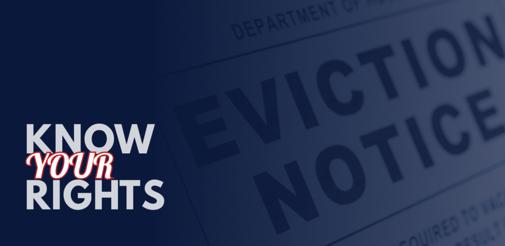 Eviction notice with “Know Your Rights” text for Ohio tenants facing eviction.