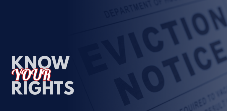 Eviction notice with “Know Your Rights” text for Ohio tenants facing eviction.