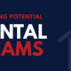 Graphic reading “Spotting Potential Rental Scams” with a simple house outline on a navy background.
